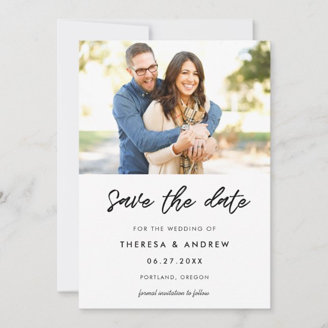 Save The Date Photo typographique moderne (Devant)