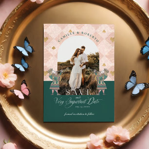 Save The Date Photo vintage d'Alice au pays des merveilles repré