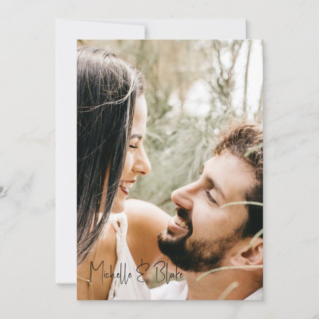 Save The Date Photo Wispy Boho Floral Wedding Enregistrer la dat (Devant)