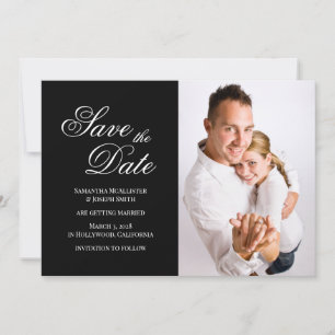 Save The Date Photographie de calligraphie classique noire et bl