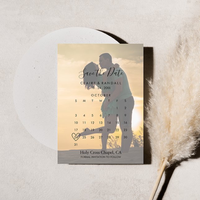 Save The Date Photographie de calligraphie Enregistrer le calend (Créateur téléchargé)