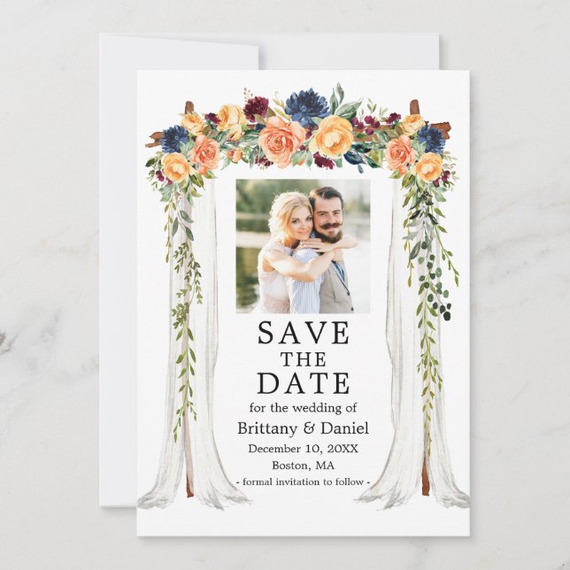 Save The Date Photographie de la Canopée de Mariage Floral Mixt  (Devant)