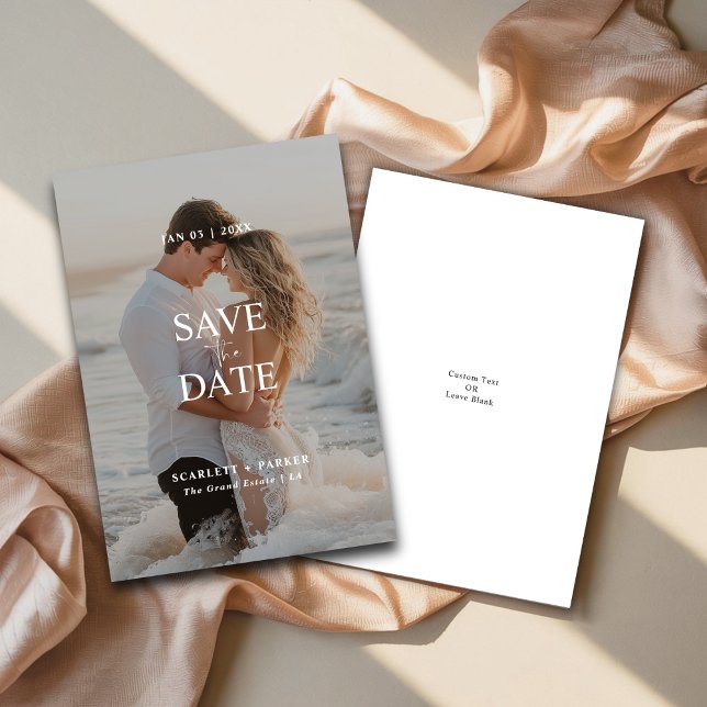 Save The Date Photographie de la plage entièrement dorée moderne (Créateur téléchargé)