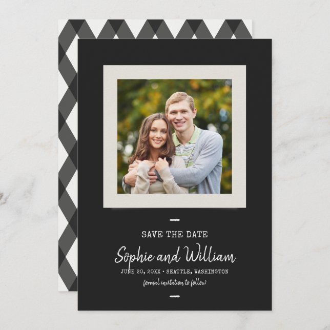 Save The Date Photographie de machine à écrire et de script Enre (Devant / Derrière)