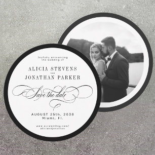 Save The Date Photographie de mariage typographie moderne ronde 