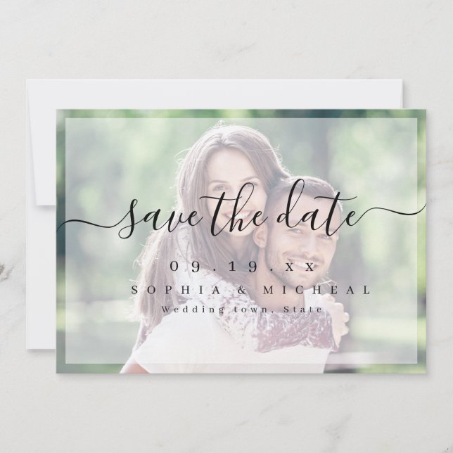 Save The Date Photographie de script simple et moderne enregistr (Devant)