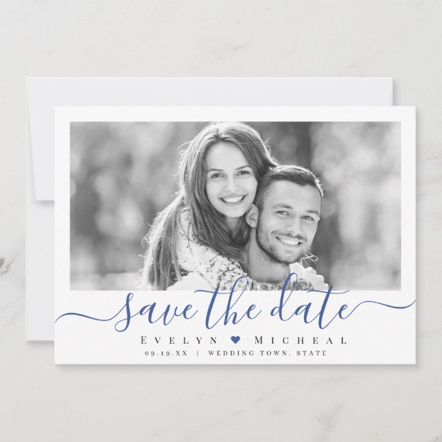 Save The Date Photographie de script simple et moderne enregistr (Devant)