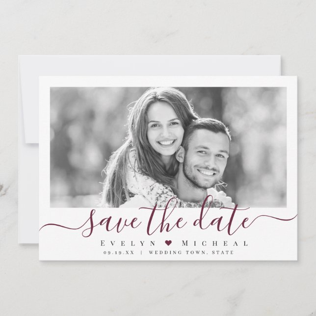 Save The Date Photographie de script simple et moderne enregistr (Devant)