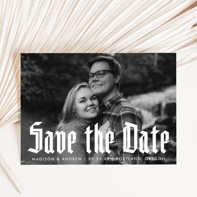Save The Date Photographie de typographie Blackletter moderne (Créateur téléchargé)