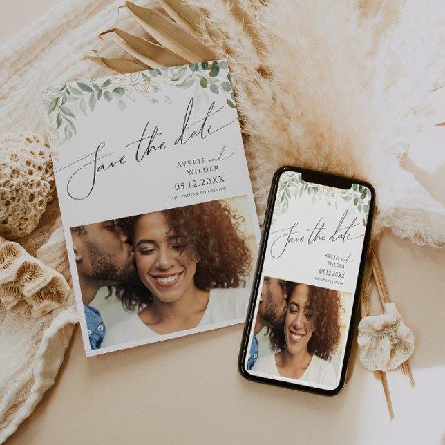 Save The Date Photographie d'or et de verdure géologique Sauvez  (Créateur téléchargé)