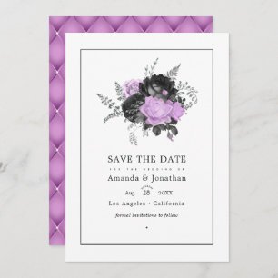 Save The Date Photographie du Mariage Floral Vintage Black et Li
