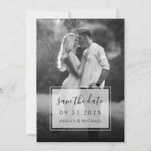 Save The Date Photographie et script noir et blanc Mariage trans