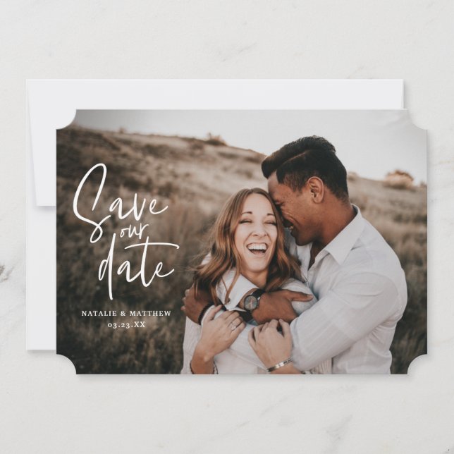 Save The Date Photographie florale mariage géométrique (Devant)