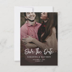 Save The Date Photographie manuscrite Code QR de mariage élégant