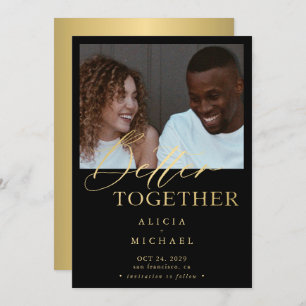 Save The Date Photographie moderne faux or script simple mariage