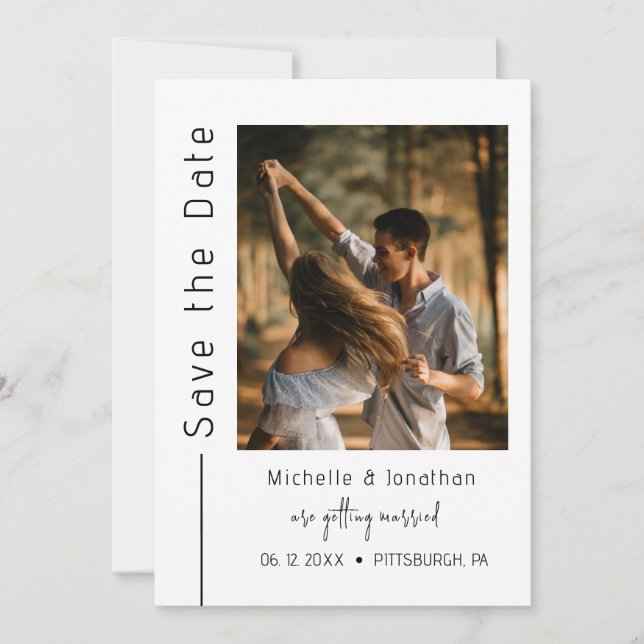Save The Date Photographie moderne tendance Mariage chrétien (Devant)