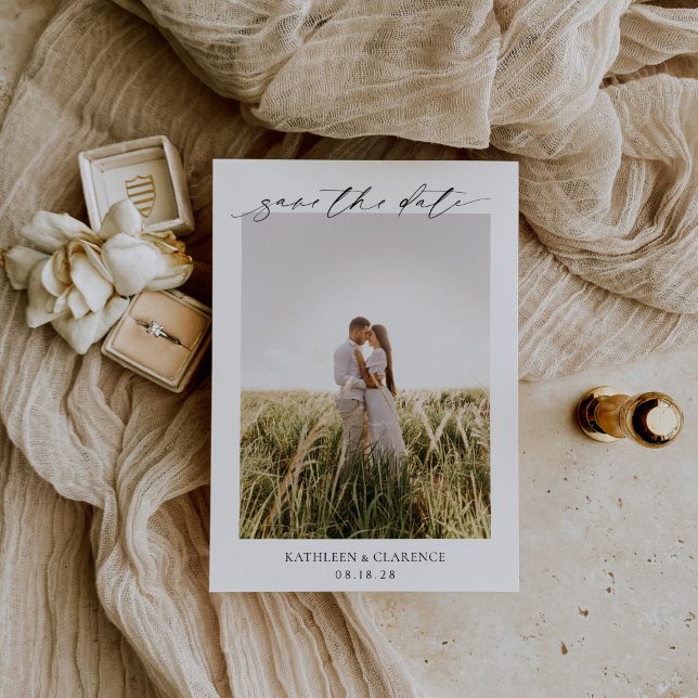 Save The Date Photographie noir et blanc classique Mariage éléga (Créateur téléchargé)