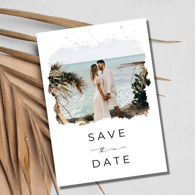 Save The Date Photographie Tropicale Romantique Destination Plag (Romantic Tropical Photo Destination Beach Wedding Save The Date)