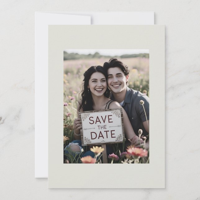 Save The Date Photographies de mariage décontractées, enregistre (Dos)