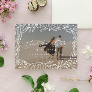 Save The Date Photos Modernes De Calligraphie Silencieuse À 2 Cô