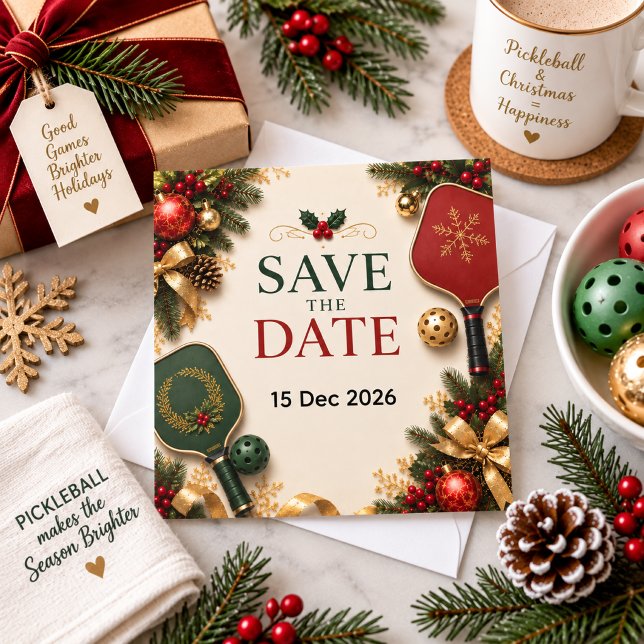 Save The Date Pickleball thème Noël  (Créateur téléchargé)