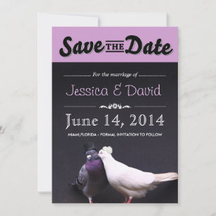 Save The Date Pigeons de mariée et de chambre Enregistrer la dat