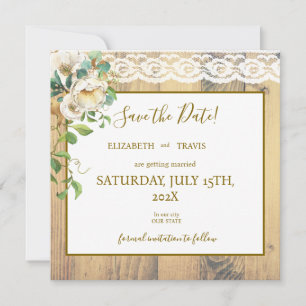 Save The Date Pin miel rustique