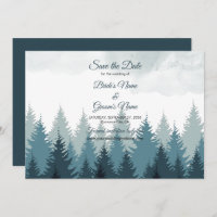Pine Arbre Aquarelle Forêt Mariage rustique