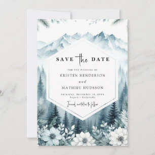 Save The Date Pine Romance Mountain Mariage
