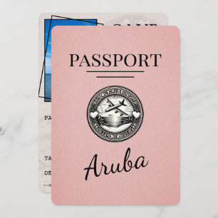 Save The Date Pink Aruba Passeport Enregistrer La Date