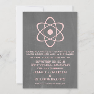 Save The Date Pink Atomic Chalkboard Enregistrer l'Invitation de