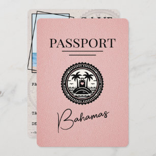Save The Date Pink Bahamas Passport Enregistrer La Date