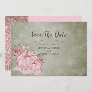 Save The Date PINK Citrouille Harvest - plat Enregistrer la cart