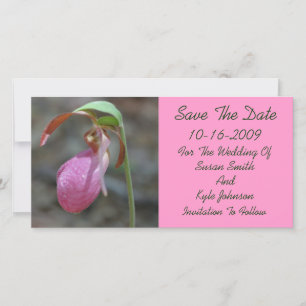 Save The Date Pink Lady Slipper Mariage Floral Enregistrer La Da