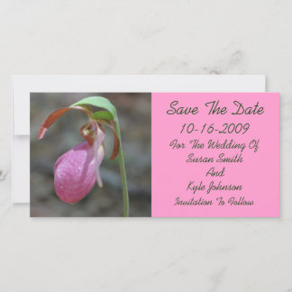 Save The Date Pink Lady Slipper Mariage Floral Enregistrer La Da