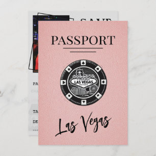 Save The Date Pink Las Vegas Passeport Enregistrer La Date