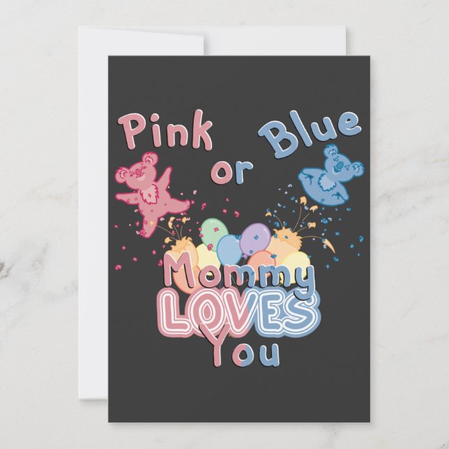 Save The Date Pink or Blue Maman LOVES You - genre révéler (Devant)