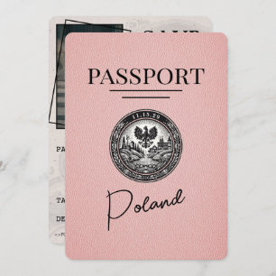 Save The Date Pink Pologne Passeport Enregistrer La Date