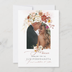 Save The Date PixDezines Aquarelle Automne Fleurs de Jardin