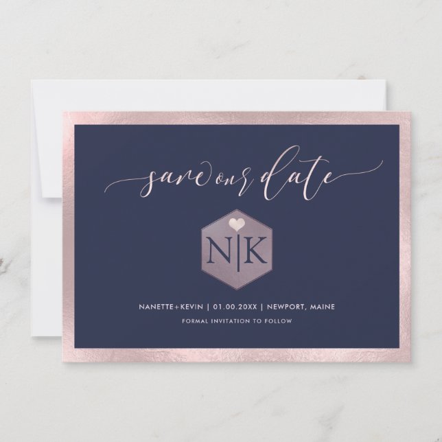 Save The Date PixDezines Blush Pink Modern Script|do-it-yourself (Devant)