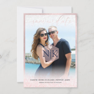 Save The Date PixDezines Blush Pink Modern Script do-it-yourself