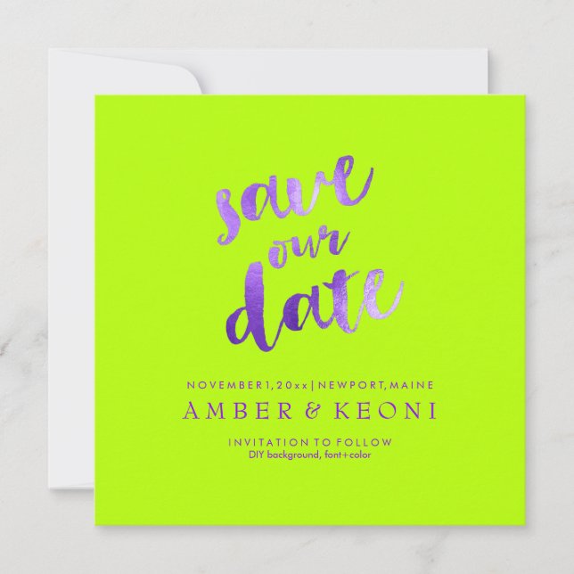 Save The Date PixDezines Date de sauvegarde/Violet Violet/do-it- (Devant)