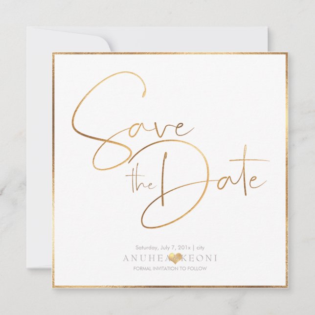 Save The Date PixDezines DELICATE LOVE FAUX OR|BOTANICA (Devant)