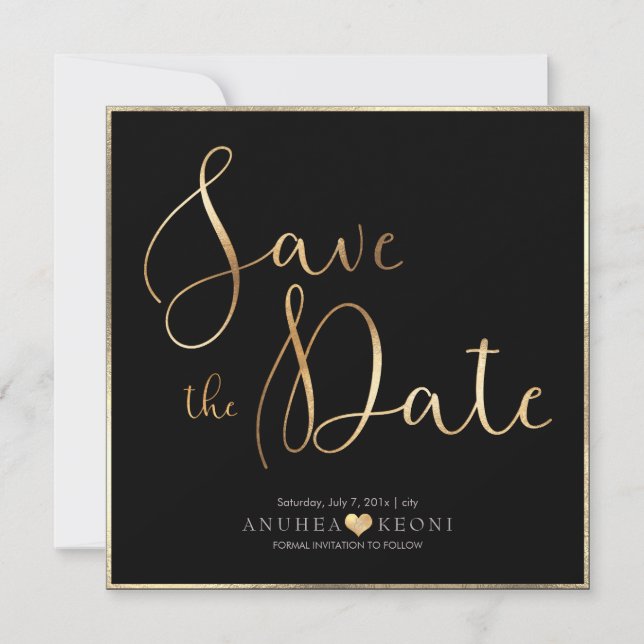 Save The Date PixDezines DELICATE LOVE FAUX OR|BOTANICA (Devant)