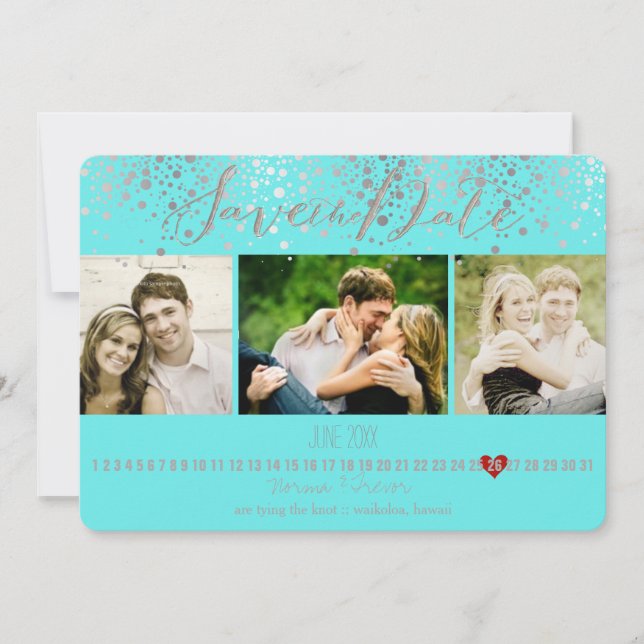 Save The Date PixDezines ébloui do-it-yourself couleur/photos en (Devant)