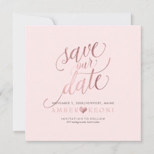 Save The Date PixDezines Enregistrer la date/Faux Rose Gold/DO-I