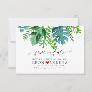 Save The Date PixDezines Enregistrer la date/Feuillage tropical