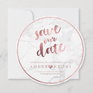 Save The Date PixDezines Enregistrer le Rose de date Gold+Marble