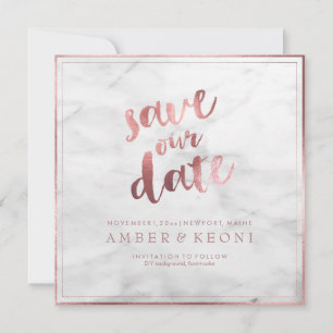 Save The Date PixDezines Enregistrer le Rose de date Gold+Marble