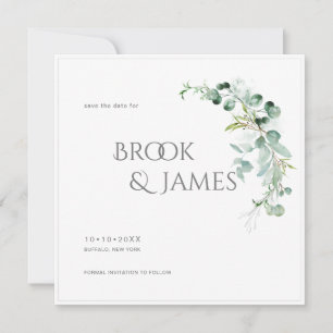 Save The Date PixDezines H2 Vert Eucalyptus Enregistrer La Date